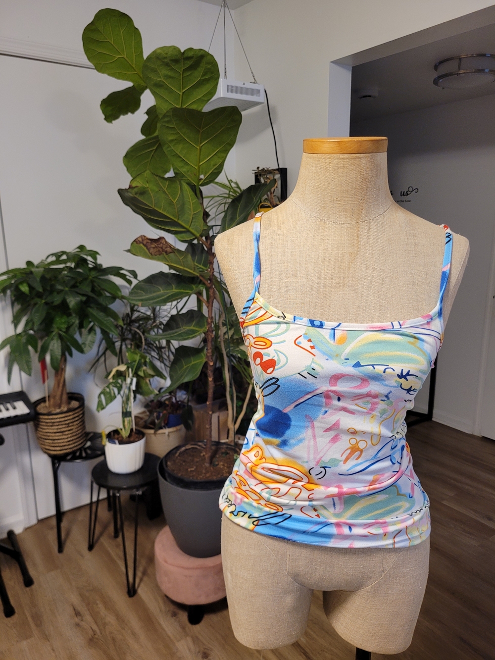 New! Multicolor Graffiti Print Cami Top - Women's